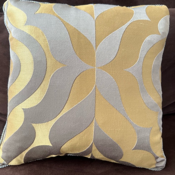 The Homecentric Grey Gold Decorative Jacquard WeaveThrow Pillows - Picture 4 of 6